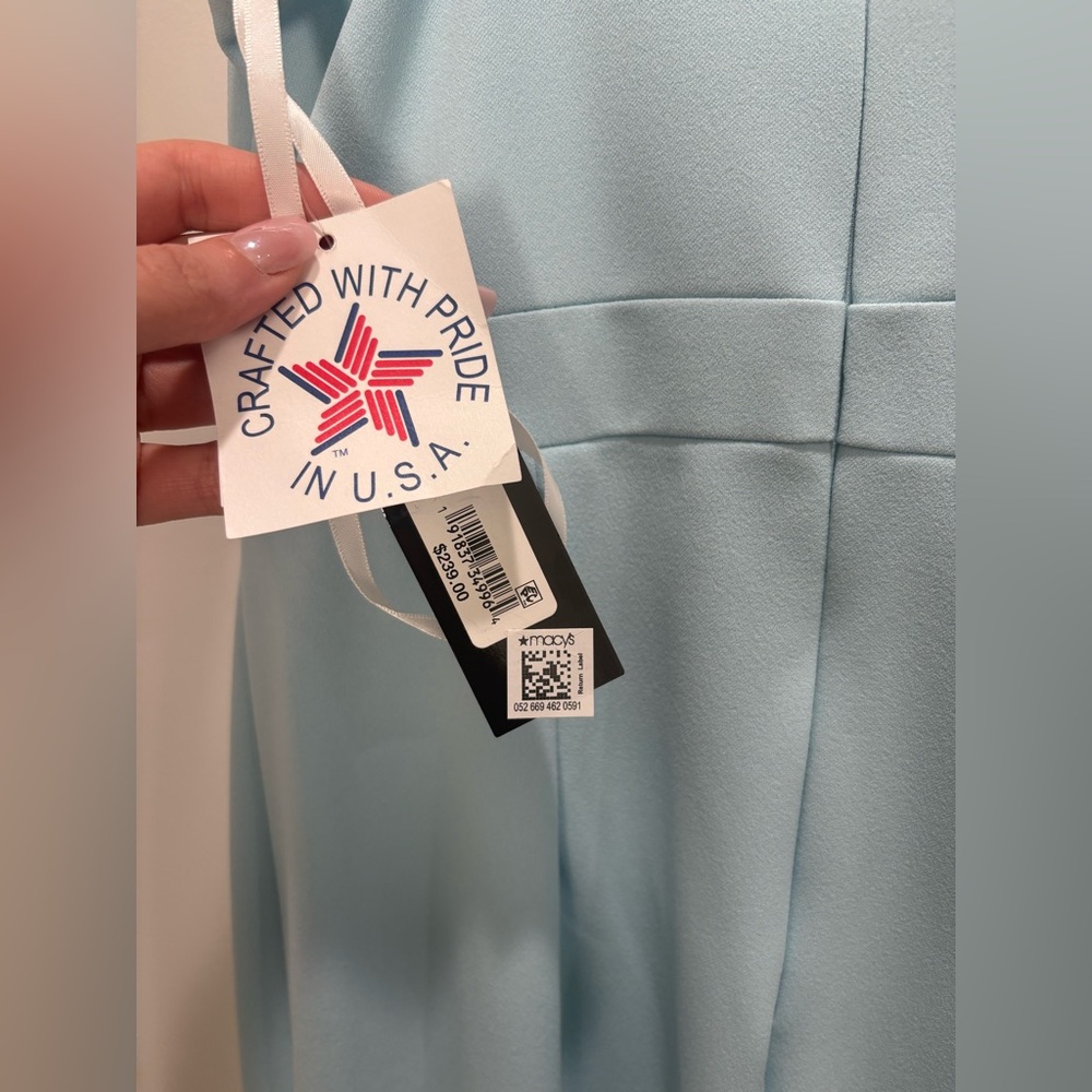 XSCAPE- Asymmetrical Light Blue Dress - Picture 4 of 5